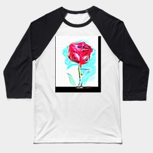 Rose on the Grid Flor Baseball T-Shirt